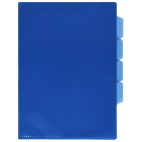 Папка-уголок A4 150 мкм 3 отдела inФормат прозрачная синяя