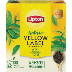Чай черный в пакетиках Lipton Yellow Label 100 шт.