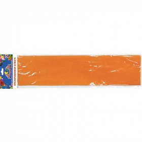 Бумага цветная крепированная, листовая 50*250 см, Апплика оранжевая