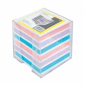 Блок бумаги в пластиковой подставке цветной 90*90*90 inФормат, 4 цв., 800 л. 80 г/м2