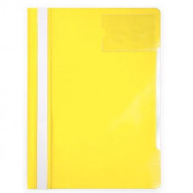 Скоросшиватель пластиковый A4 160 мкм с карманом для визитки, желтый
