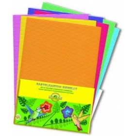 Картон цветной гофрированный, в п/э пакете A4, 12 л. 12 цв., School Point Колибри