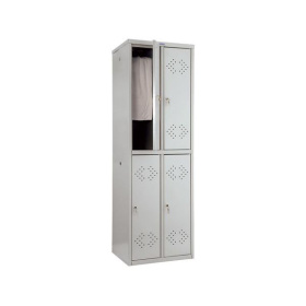 Шкаф металлический для одежды LS-22, 1830x575x500, 2х870х286/310х474, ключ, 4, нет, нет, вес 29кг