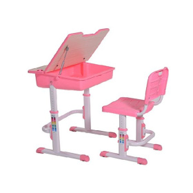 Комплект LB-D-10/C16 pink парта+стул (стол: 650*510*520-760, регулир/ h столешн., cтолешн.откидная,