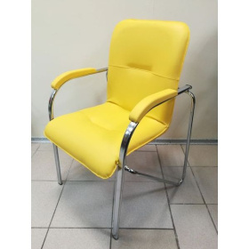 ПРТ Кресло для посетителей Самба soft/хром, иск.кожа желтый Z04