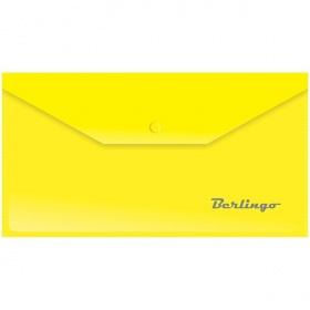 Папка на кнопке E65 Berlingo 180 мкм горизонтальная желтая, 223*120 мм