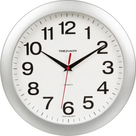 Часы настенные ТРОЙКА 11170100 с плавным ходом, серебро