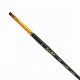 Кисть синтетика № 6 плоская, Roubloff 1322, жесткая, длинная ручка