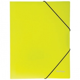 Папка с угловыми резинками A4 Berlingo Neon, желтая