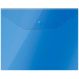 Папка на кнопке A5 (малый формат) прозрачная 150 мкм OfficeSpace 190*240 мм горизонтальная синяя