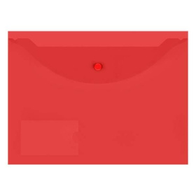 Папка на кнопке с карманом для визитки А4 150 мкм inФормат горизонтальная красная