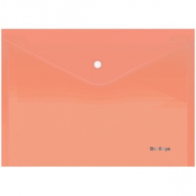 Папка на кнопке A4 прозрачная 180 мкм Berlingo Starlight, горизонтальная оранжевая