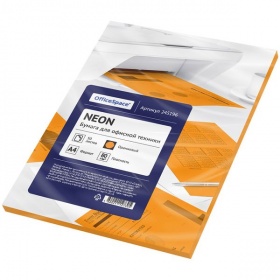 Бумага для копир. техники цветная A4  50 л. OfficeSpace Neon 80 г/м оранжевый