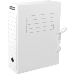 Короб с завязками картон A4 100 мм OfficeSpace, белый