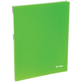 Скоросшиватель пружинный А4 Berlingo Neon, 17 мм., 700 мкм., с карманом, неон зеленый