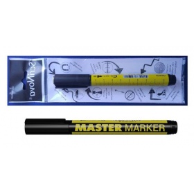 Маркер перманентный Scrinova Master 1-3 мм черный, круглый,магнит и линейка на корпусе, п/э упак.
