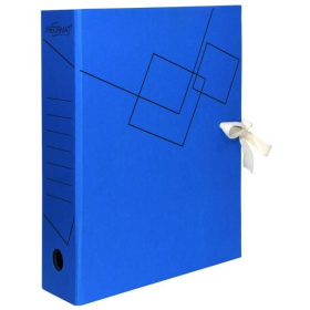 Короб с завязками картон A4  75 мм inFormat, синий
