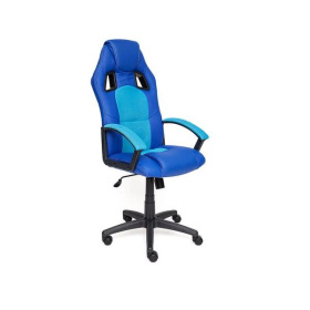 ТТЧ Кресло компьютерное игровое (геймерское) DRIVER, искусственная кожа/ткань TW голубой/синий