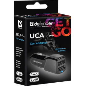 Зарядное устройство автомобильное Defender UCA-34 (2 USB 5V/3,4А)
