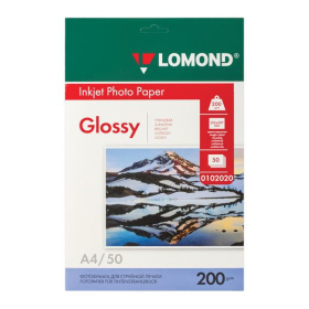 Фотобумага A4 200 г/м2,  50 л. глянцевая Lomond для струйной печати