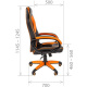 ТПТ Кресло компьютерное игровое (геймерское) GAME 16, ткань/иск.кожа черный/оранжевый